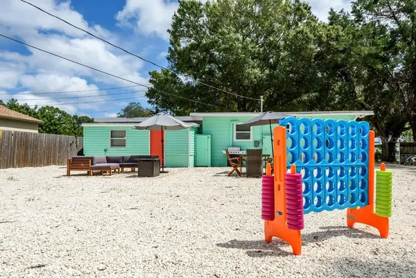 a view of a backyard space