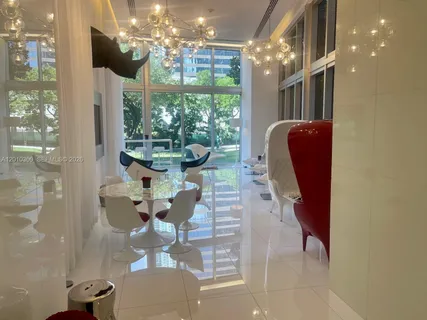 a view of a room with shelves