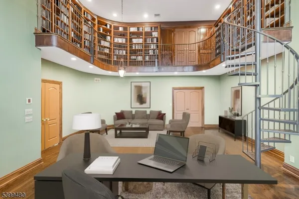 a living room with furniture