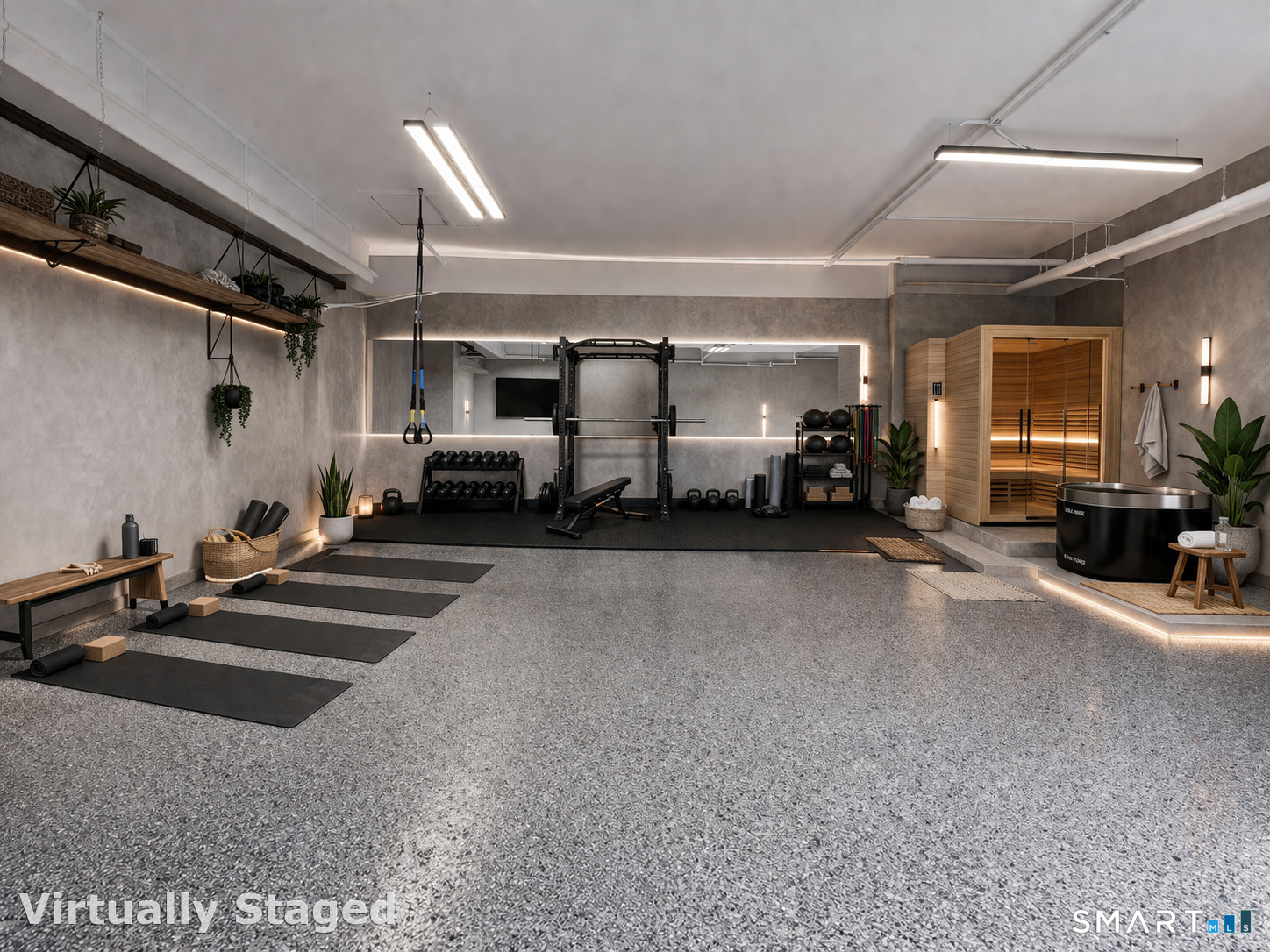 91 Clovelly Road Stamford, CT 06902 - Photo 30 of 39 The out building has electric and can be utilized as anything you can imagine. In this virtually staged image I envisioned a health and wellness center.