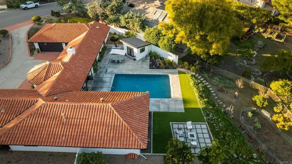 an aerial view of a house