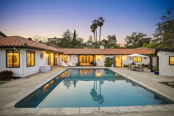 a view of a house with swimming pool