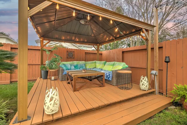 a outdoor space with furniture