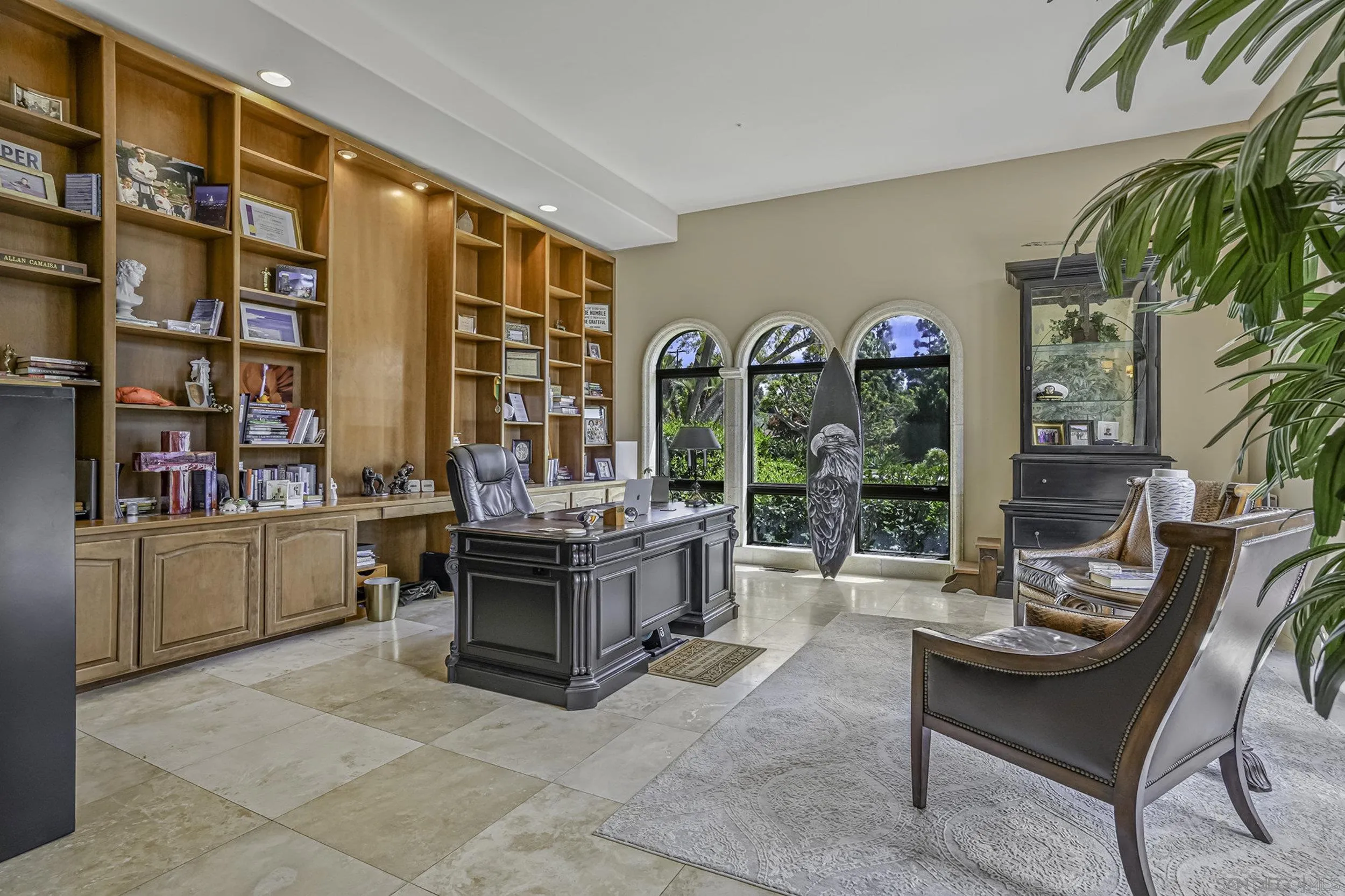 5305 La Crescenta Road Rancho Santa Fe, CA 92067 - Photo 33 of 63 Large executive office is spacious and has direct patio access to a private sitting area.