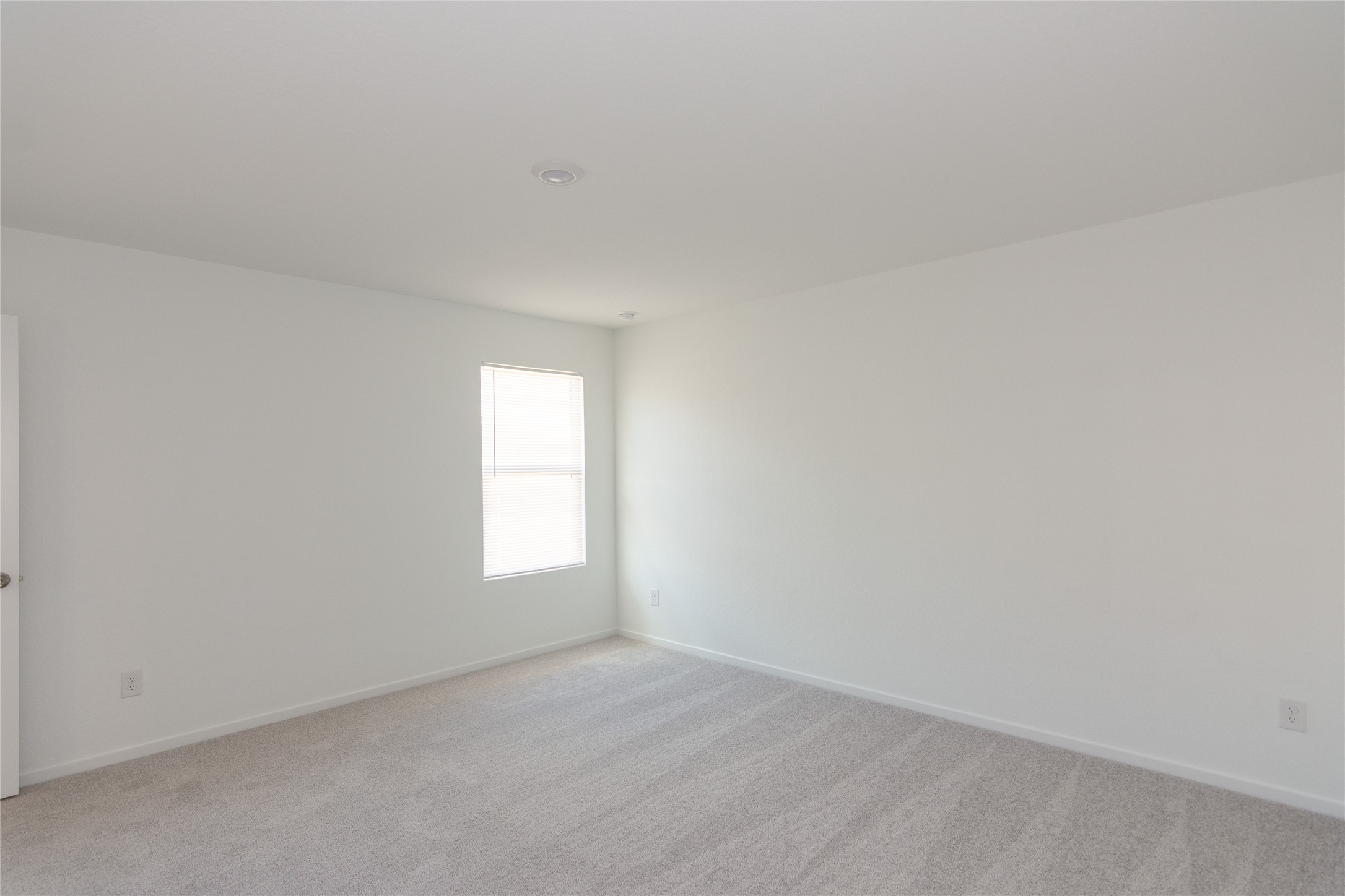 149 Star Packer Lane Jarrell, TX 76537 - Photo 13 of 30 A well-lit bedroom features plush carpeting and window blinds, ready for personalization.