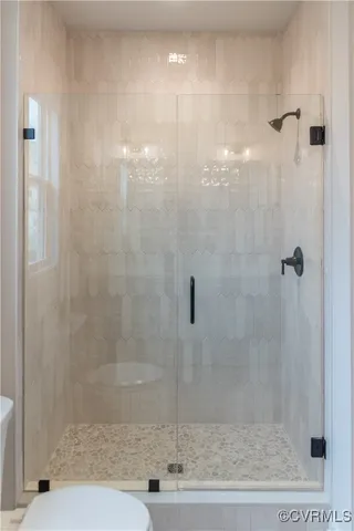 a bathroom with a shower