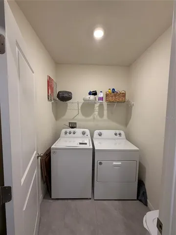 a view of a room with storage