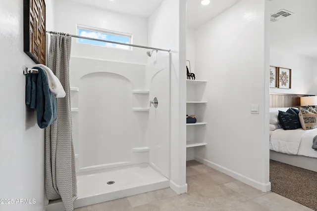 a bathroom with a shower