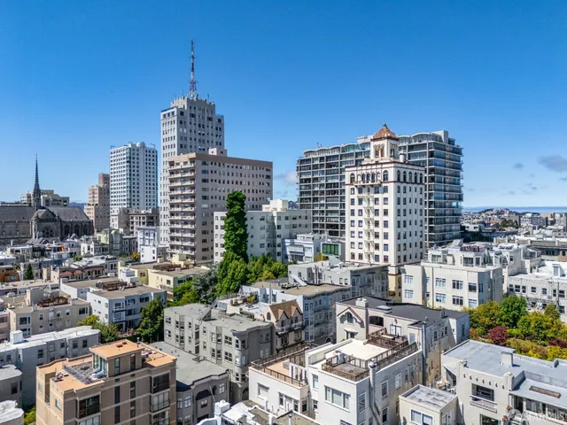an aerial view of a city
