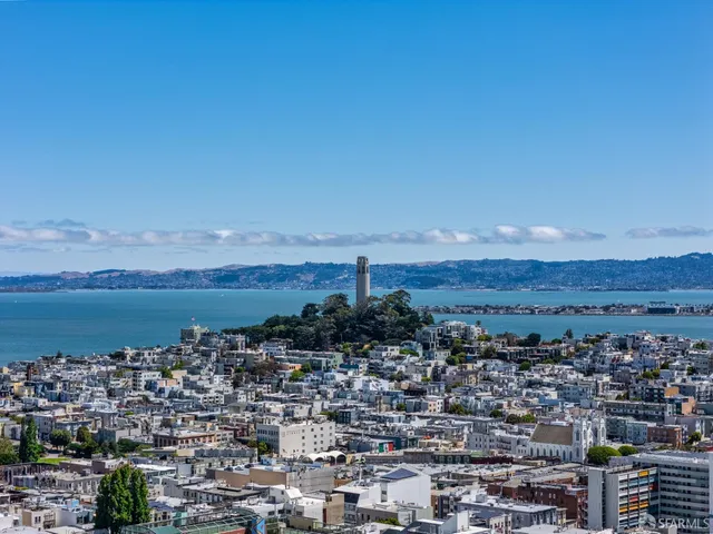 a city view with tall buildings