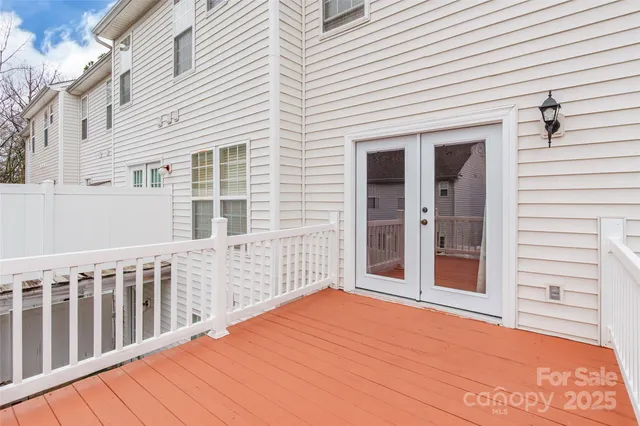 a view of wooden balcony