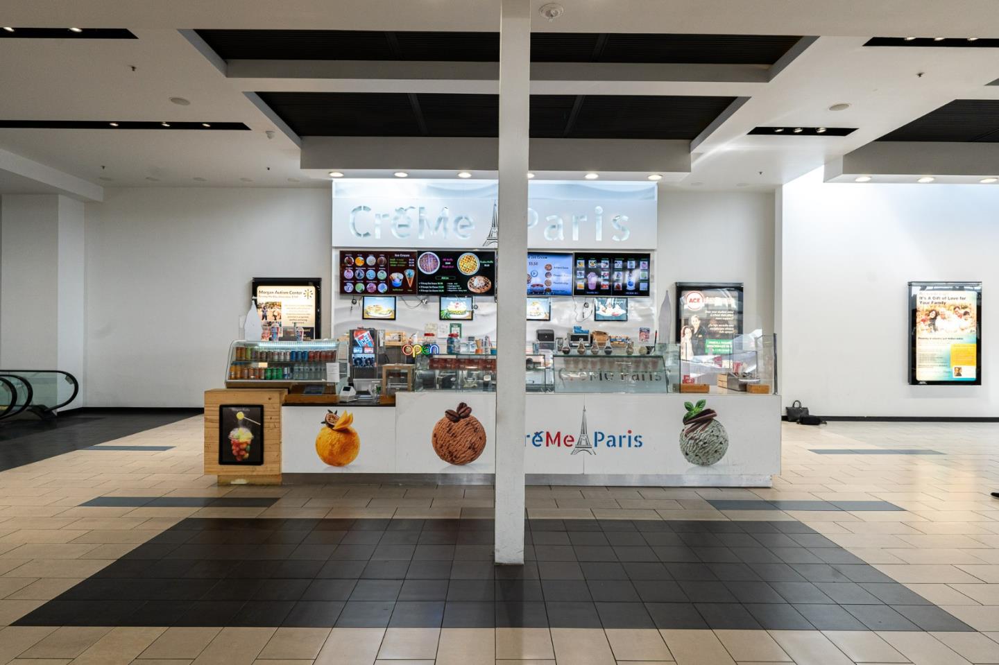 a kitchen with a stove and cabinets