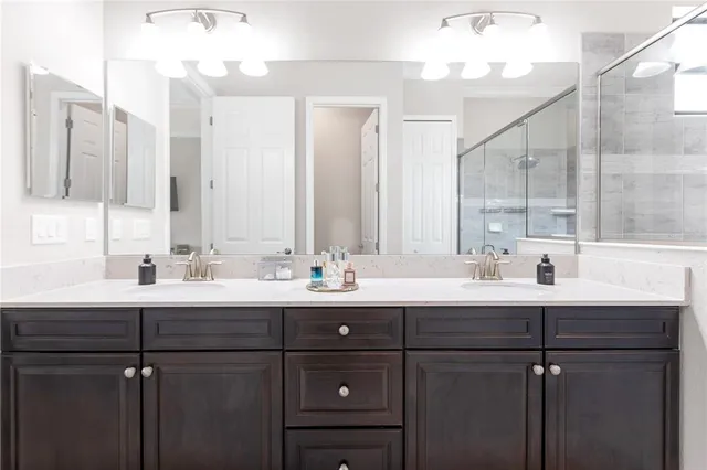 a view of a swimming pool with a yard