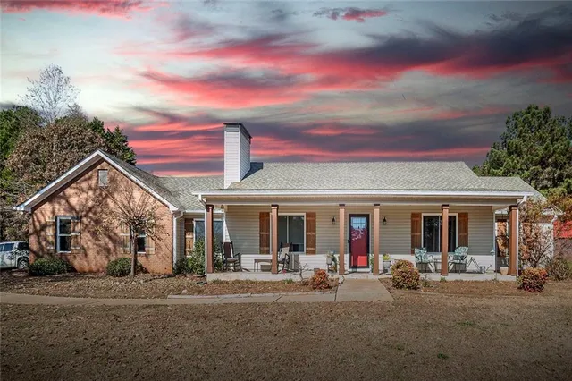 a view of a house with a patio