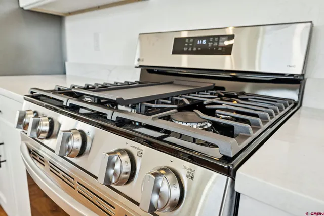 a close view of stove top oven