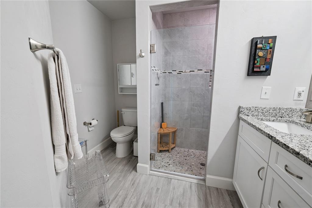 1790 Southwest 247th Street Newberry, FL 32669 - Photo 31 of 44 a bathroom with a granite countertop sink toilet and shower