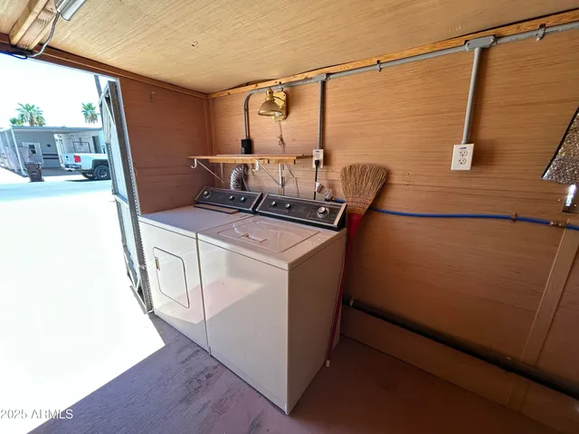 a utility room with a washer and dryer