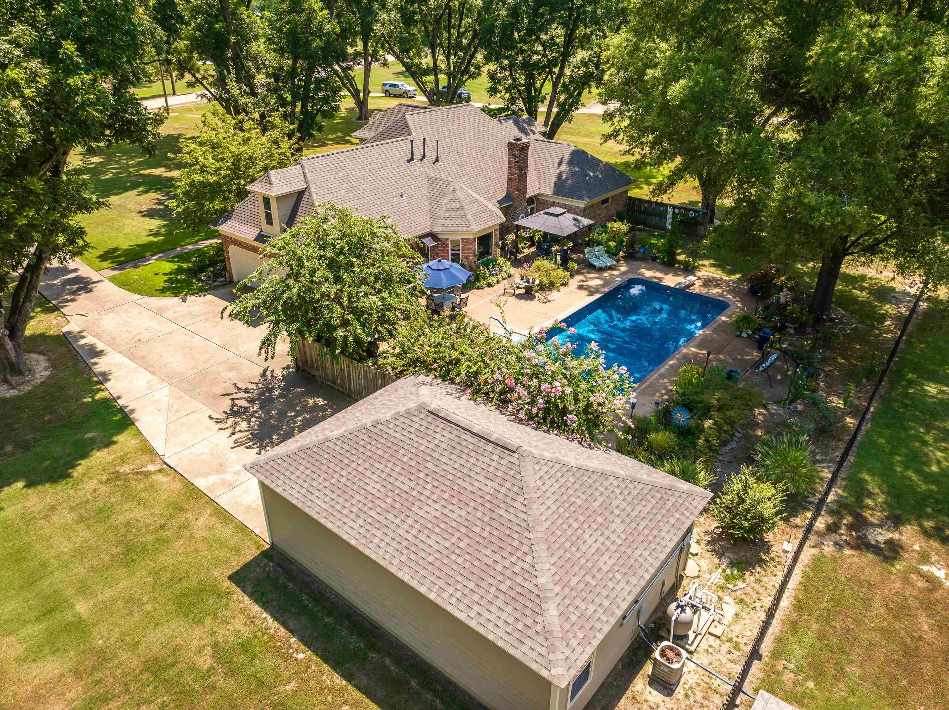 6119 Brunswick Road Arlington, TN 38002 - Photo 3 of 39 an aerial view of residential house with outdoor space and trees around