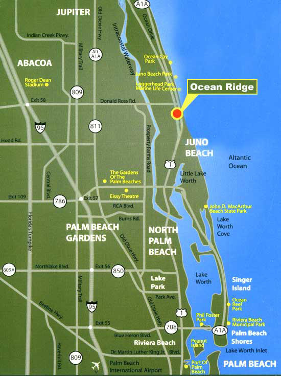 463 Ocean Ridge Way Juno Beach, FL 33408 - Photo 30 of 36 Location Map 463 OCEAN RIDGE