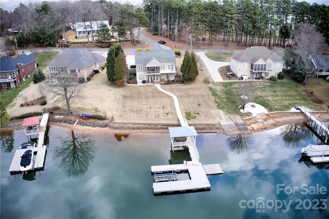 9543 Island Point Road Sherrills Ford, NC 28673 - Photo 21 of 31 an aerial view of a house with yard swimming pool and outdoor seating