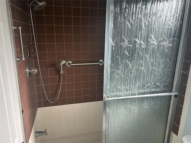 a bathroom with a shower
