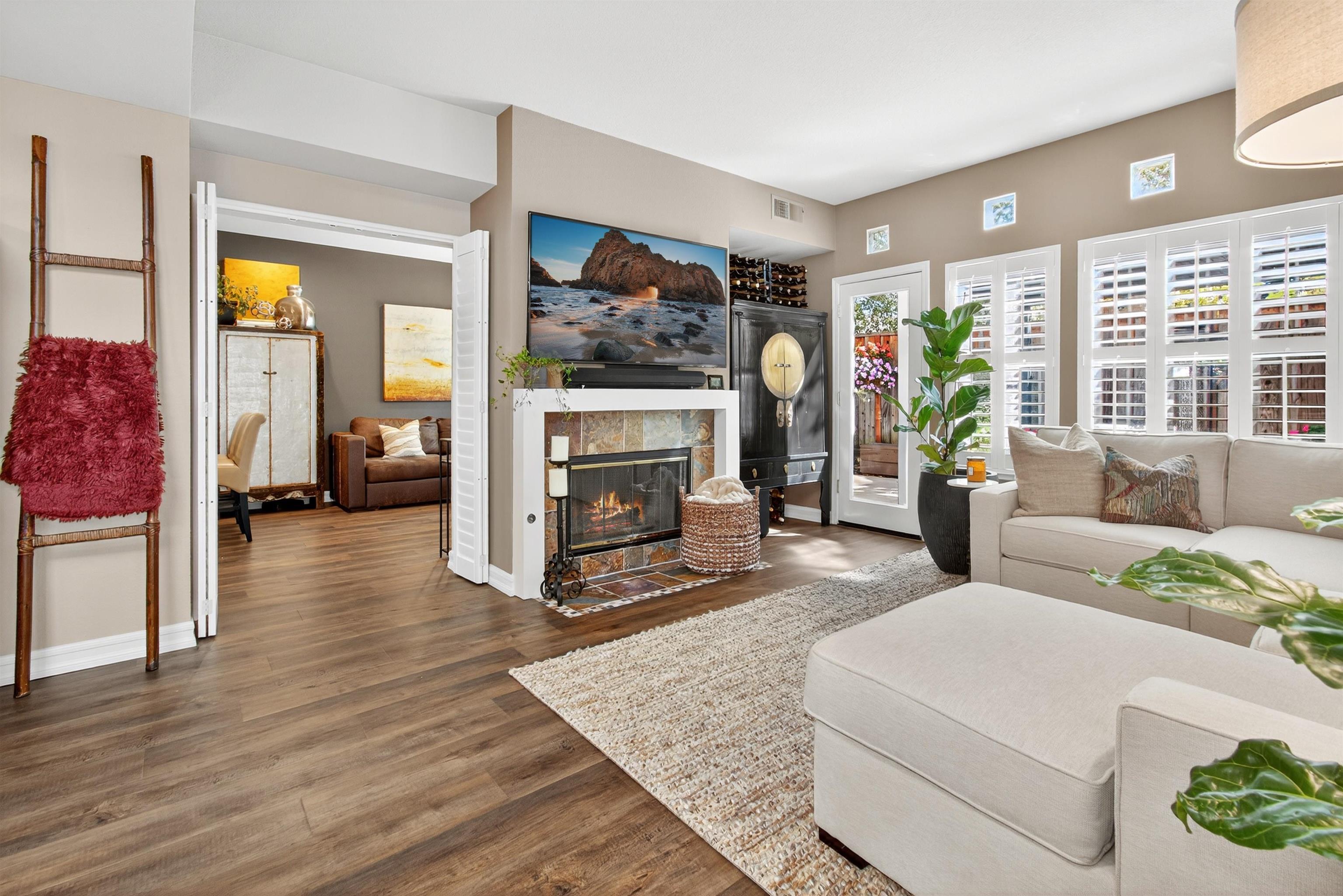 6206 Lakeview Circle San Ramon, CA 94582 - Photo 15 of 57 a living room with furniture and a fireplace