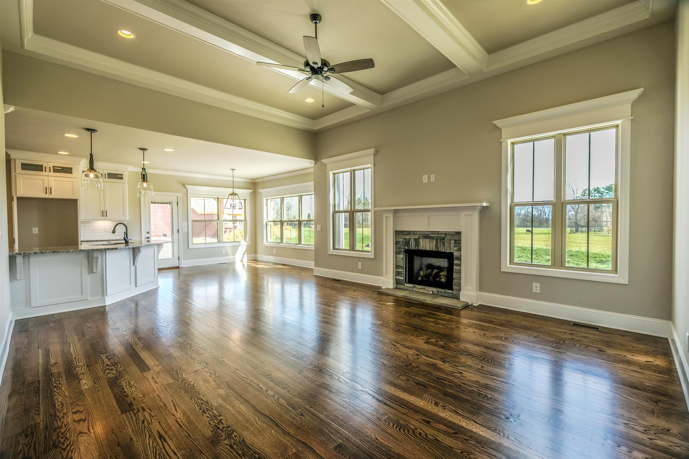 2029 Autumn Ridge Way Spring Hill, TN 37174 - Photo 4 of 30 10' plus ceilings in greatroom, beams, gas fireplace and lot of windows!