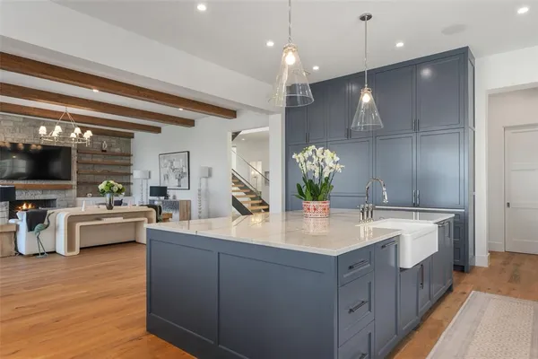 a view of a living room and dining room