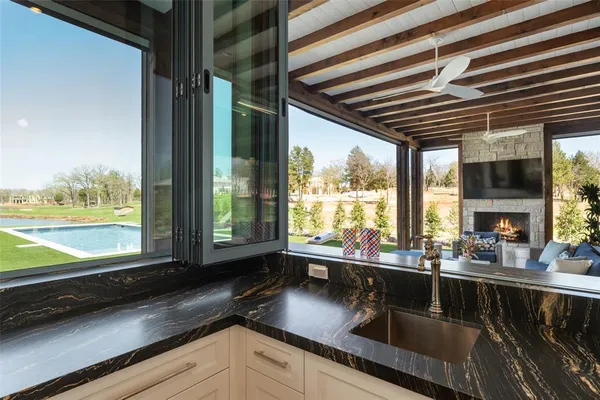 a bed room with a bed and a television