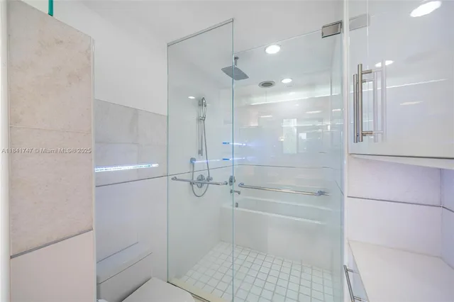 a bathroom with a shower