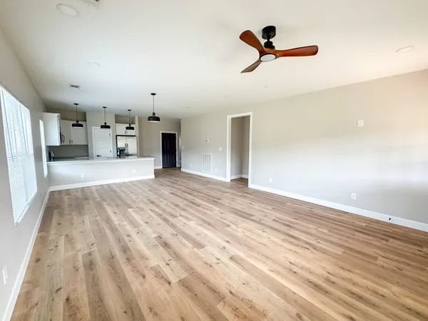 a view of a livingroom with a fireplace