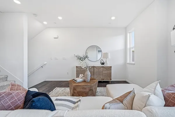 a living room with furniture