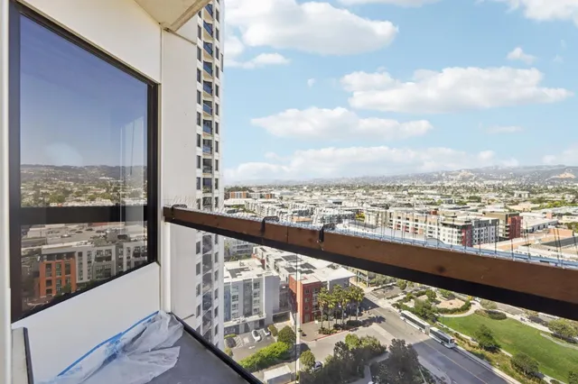 a view of balcony with city view