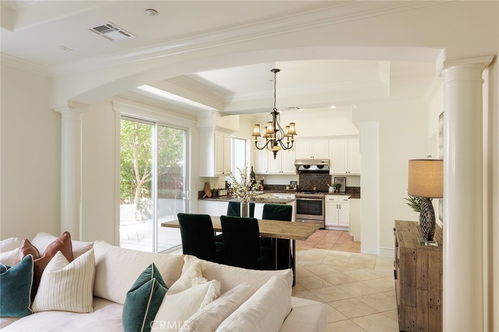 525 Fifth Avenue, Unit B Arcadia, CA 91006 - Photo 12 of 12 a living room with furniture and a chandelier
