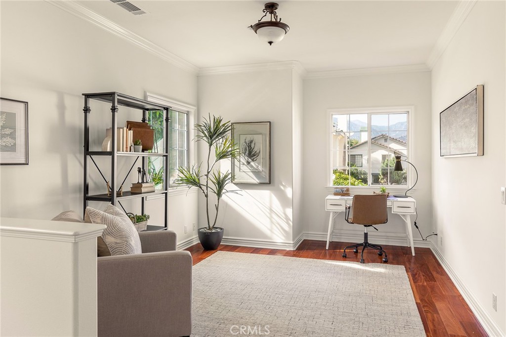 525 Fifth Avenue, Unit B Arcadia, CA 91006 - Photo 9 of 12 a living room with furniture and a wooden floor