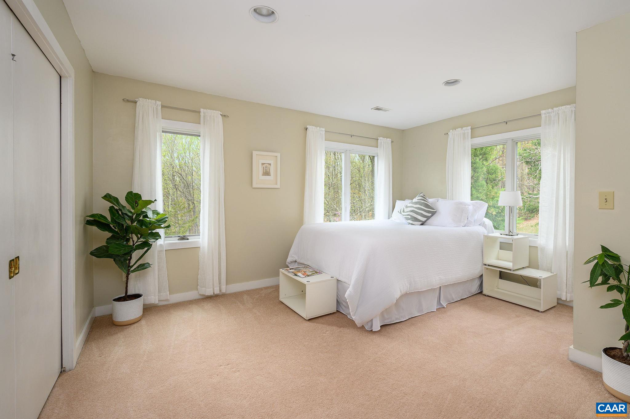888 Wolf Trap Road Charlottesville, VA 22911 - Photo 26 of 63 a bedroom with a bed lamp and a potted plant