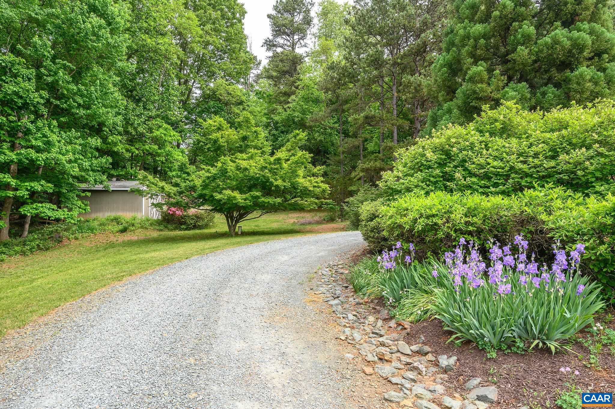 888 Wolf Trap Road Charlottesville, VA 22911 - Photo 57 of 63 a view of a garden with plants and large trees