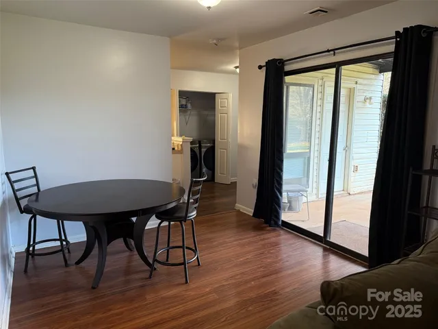 a view of small space with racks on the wall