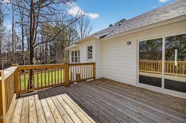 a view of a wooden deck