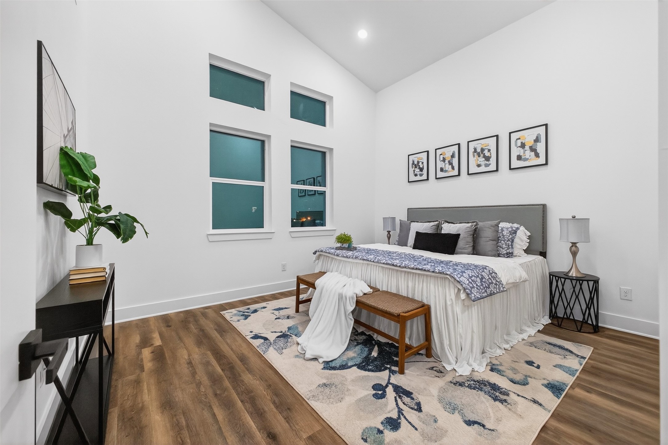 3003 A Delano Street Houston, TX 77004 - Photo 43 of 49 a bedroom with a bed and wooden floor