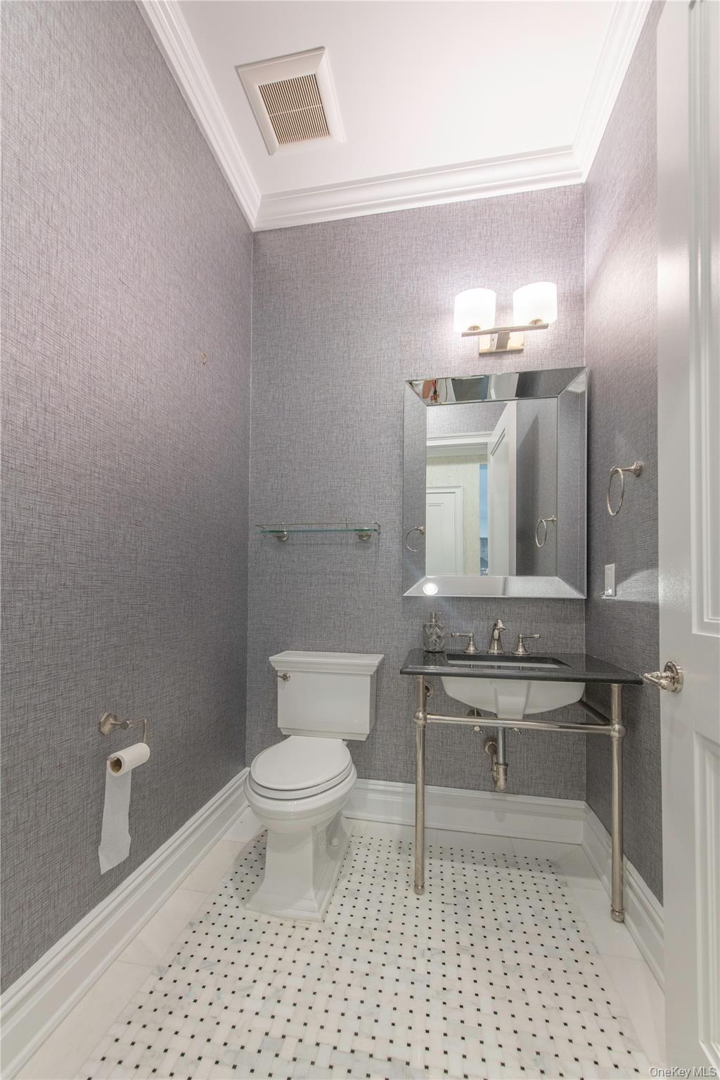 1000 Royal Court, Unit 1306 North Hills, NY 11040 - Photo 19 of 33 a bathroom with a sink a toilet and a mirror