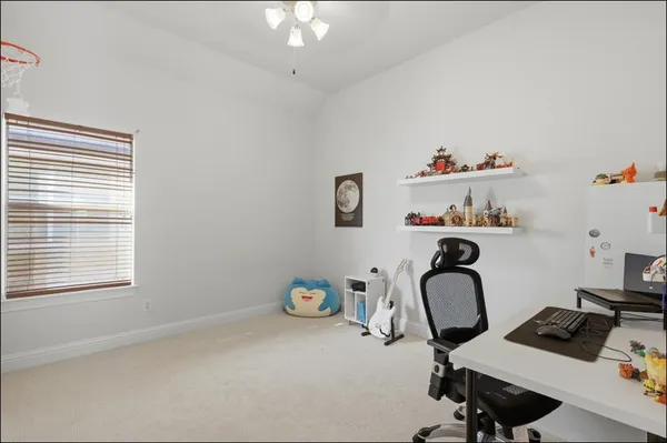 a view of workspace with toys