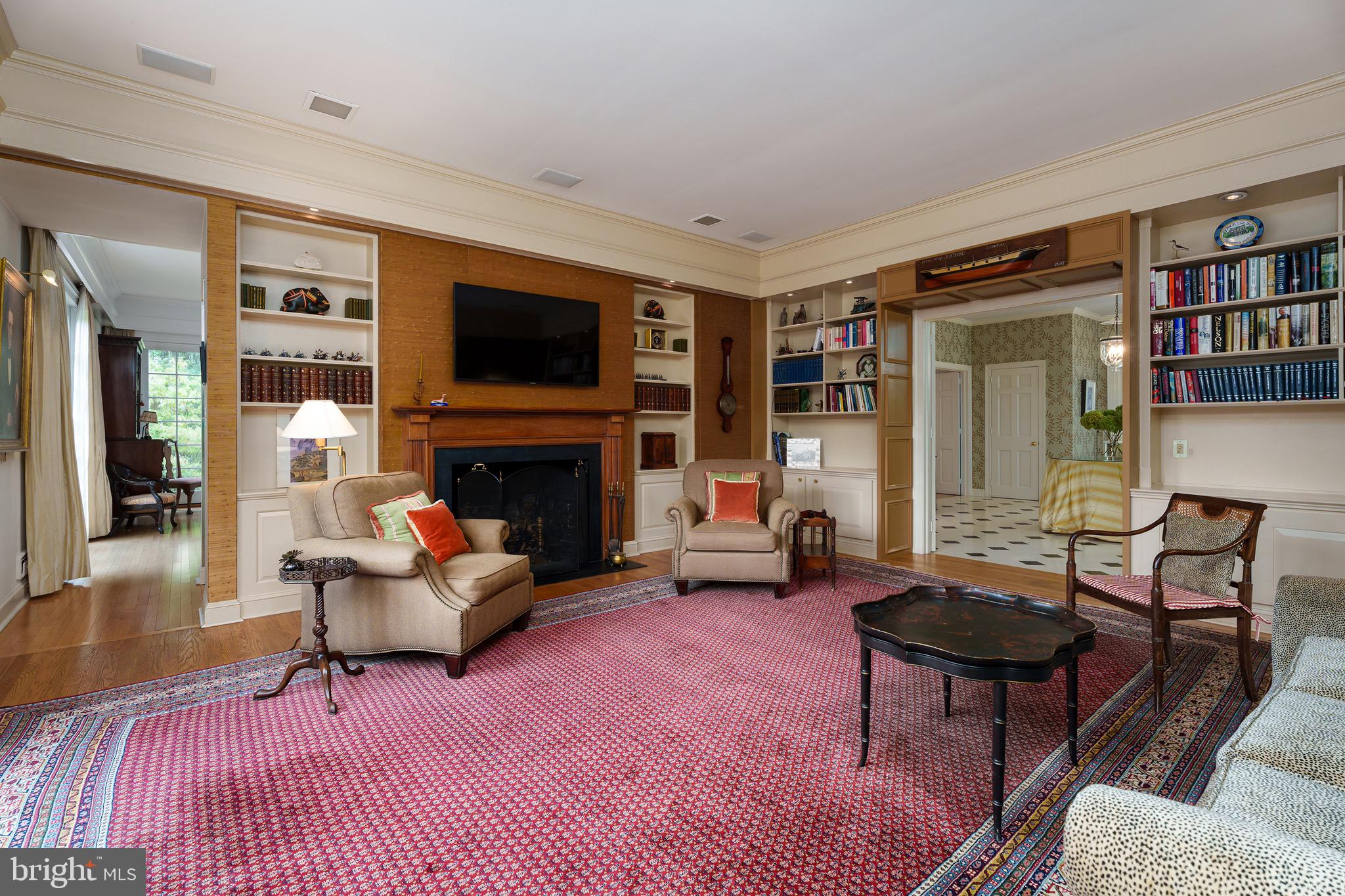 21 Russell Road Princeton, NJ 08540 - Photo 17 of 50 a living room with furniture fireplace and flat screen tv