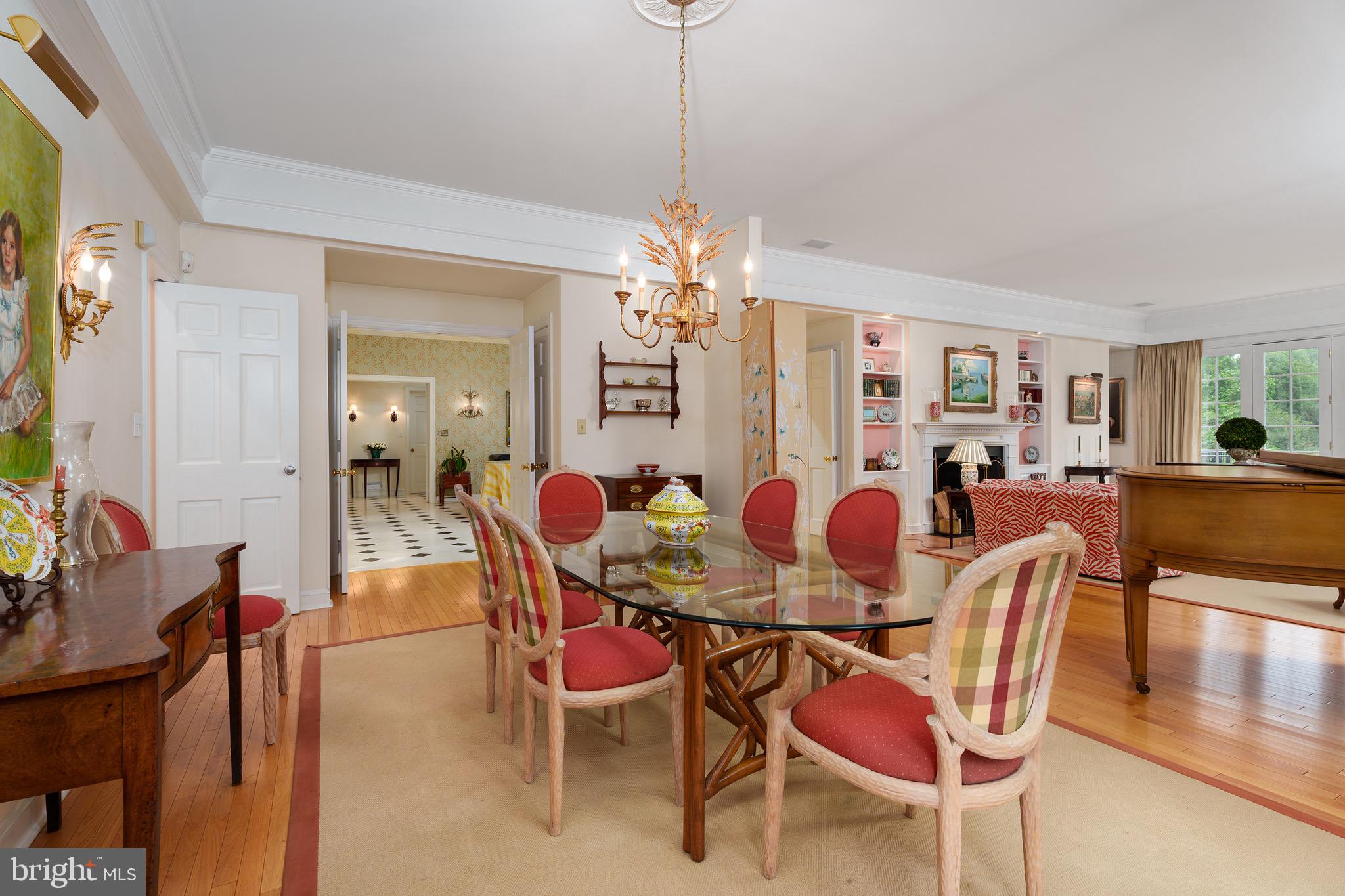 21 Russell Road Princeton, NJ 08540 - Photo 7 of 50 a dining room with furniture a chandelier and wooden floor