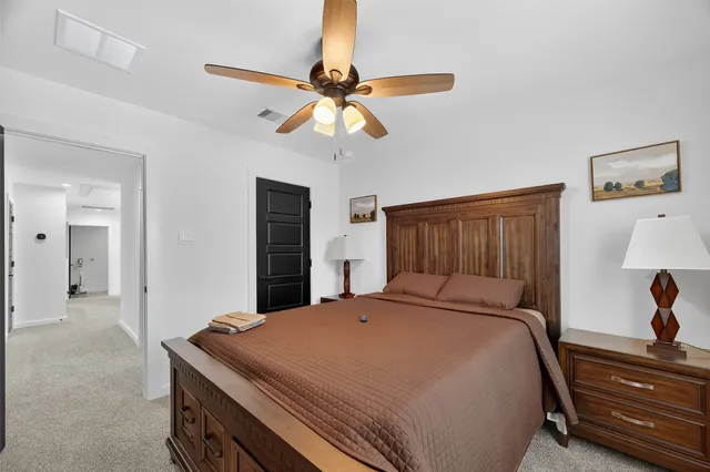 a view of a hallway with closet area