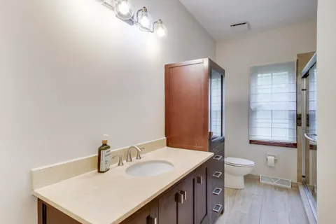 a view of wooden balcony