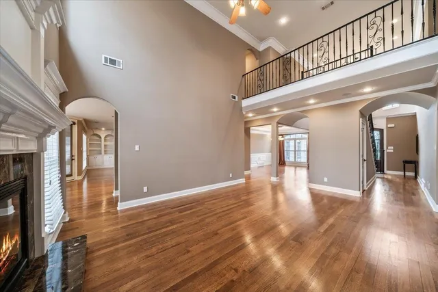 a large tub sitting in a bathroom