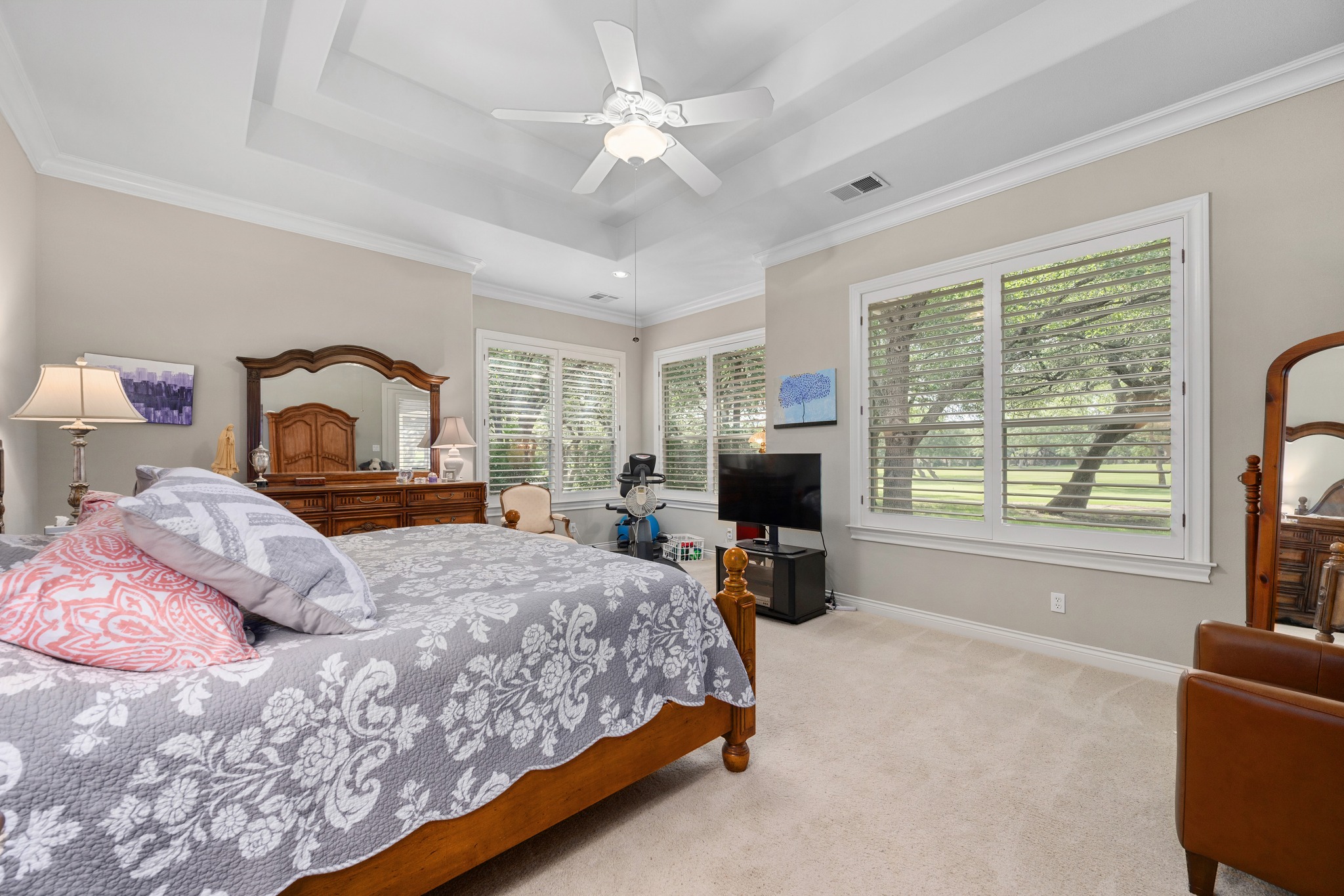 29 Meadows End Georgetown, TX 78628 - Photo 16 of 38 a bedroom with a bed couch and a large window