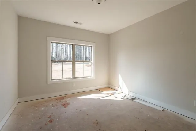 an empty room with a window