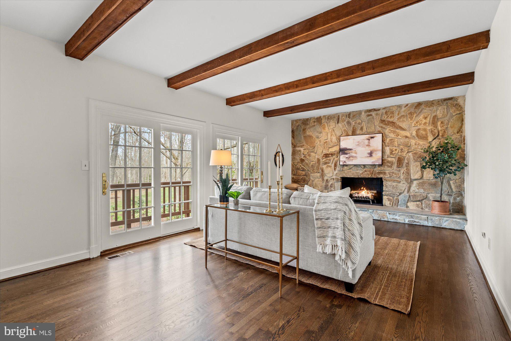10415 Mt Sunapee Road Vienna, VA 22182 - Photo 19 of 53 Wood Beamed Ceiling and Stone Fireplace